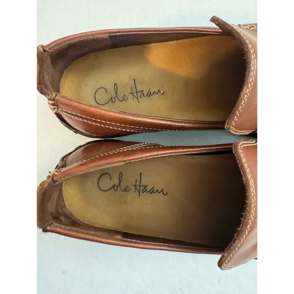Cole Haan Mens Leather Loafer Dress Driving Shoes Size 9M Cognac Brown